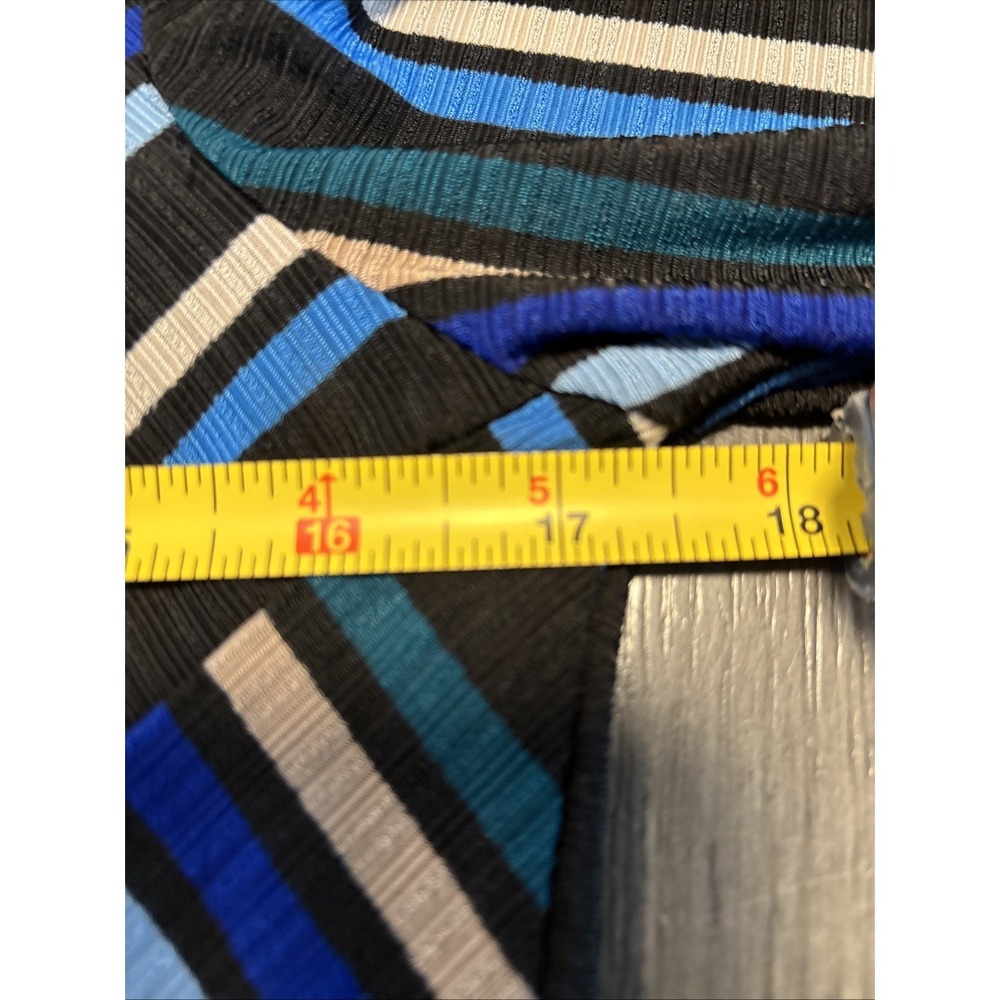 Dana Buchman Women's Size S 3/4 Sleeve Shirt Blue Striped Layered Tunic Top NWOT - Picture 5 of 6